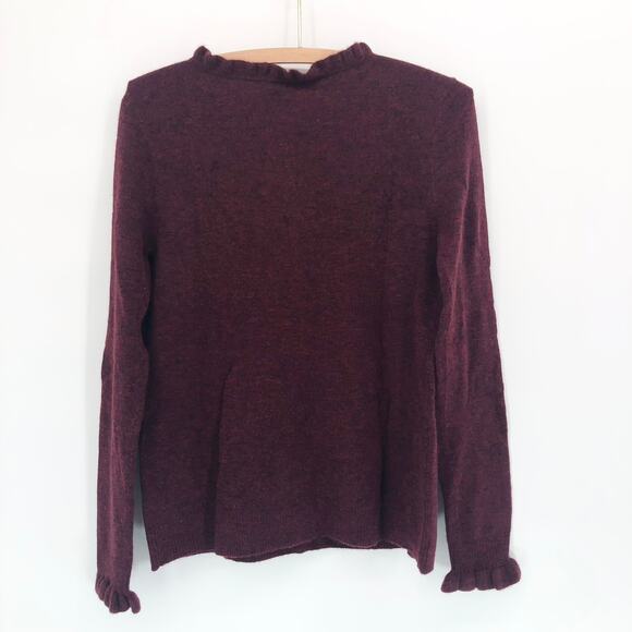 Sundance Edwina Henley Sweater XS Ruffle Wool Cashmere Blend Top NEW Defect - Picture 3 of 8